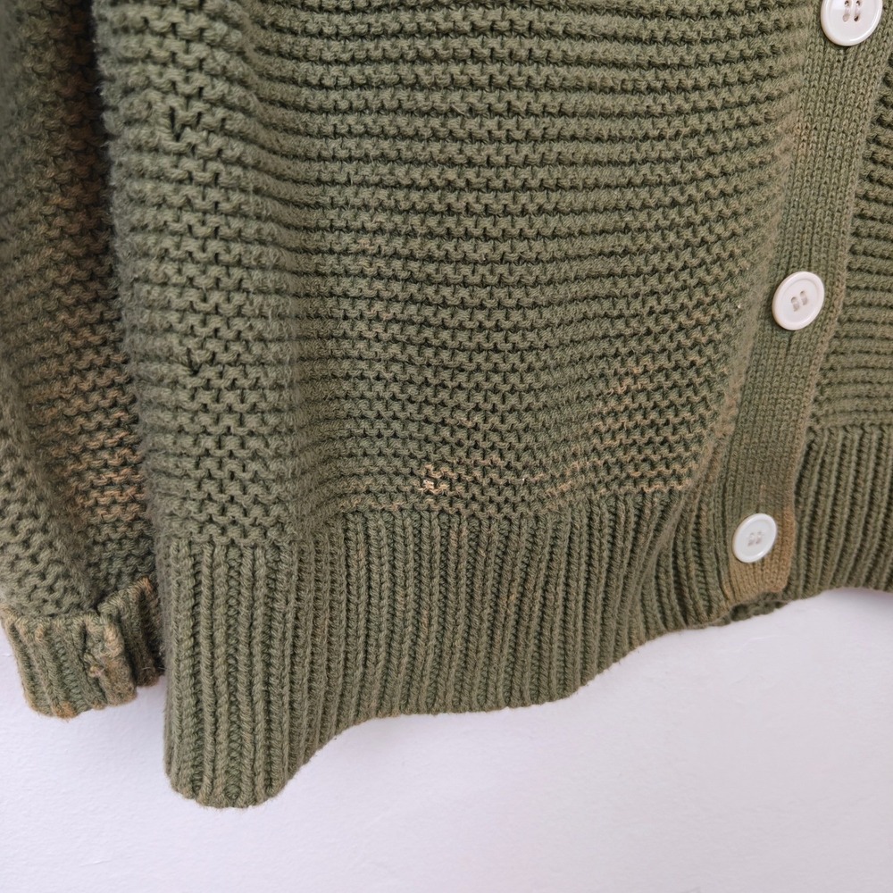 Alex Mill Nico Chunky Cardigan Womens Large Faded Olive Green Sweater FLAWED - Picture 4 of 9